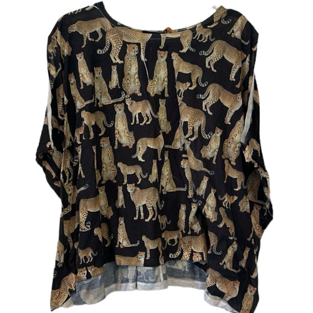 Audrey 3+1 leopard wide top size small